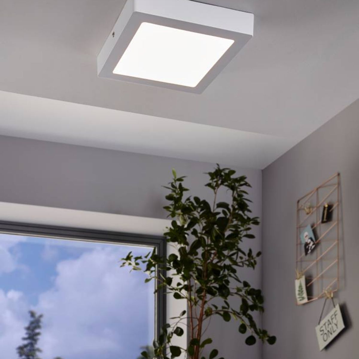 EGLO - Foco Sobrepuesto Metal Fueva Led  23x23cm cálida 17w 1700Lm IP20