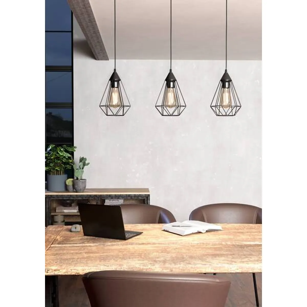 EGLO - Lámpara Colgante E27 Tarbes Negro Cod94189