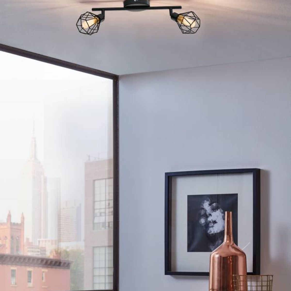 EGLO - Foco Sobrepuesto Zapata Acero Negro L360 G9LED Incluye 2x3W Cod32766