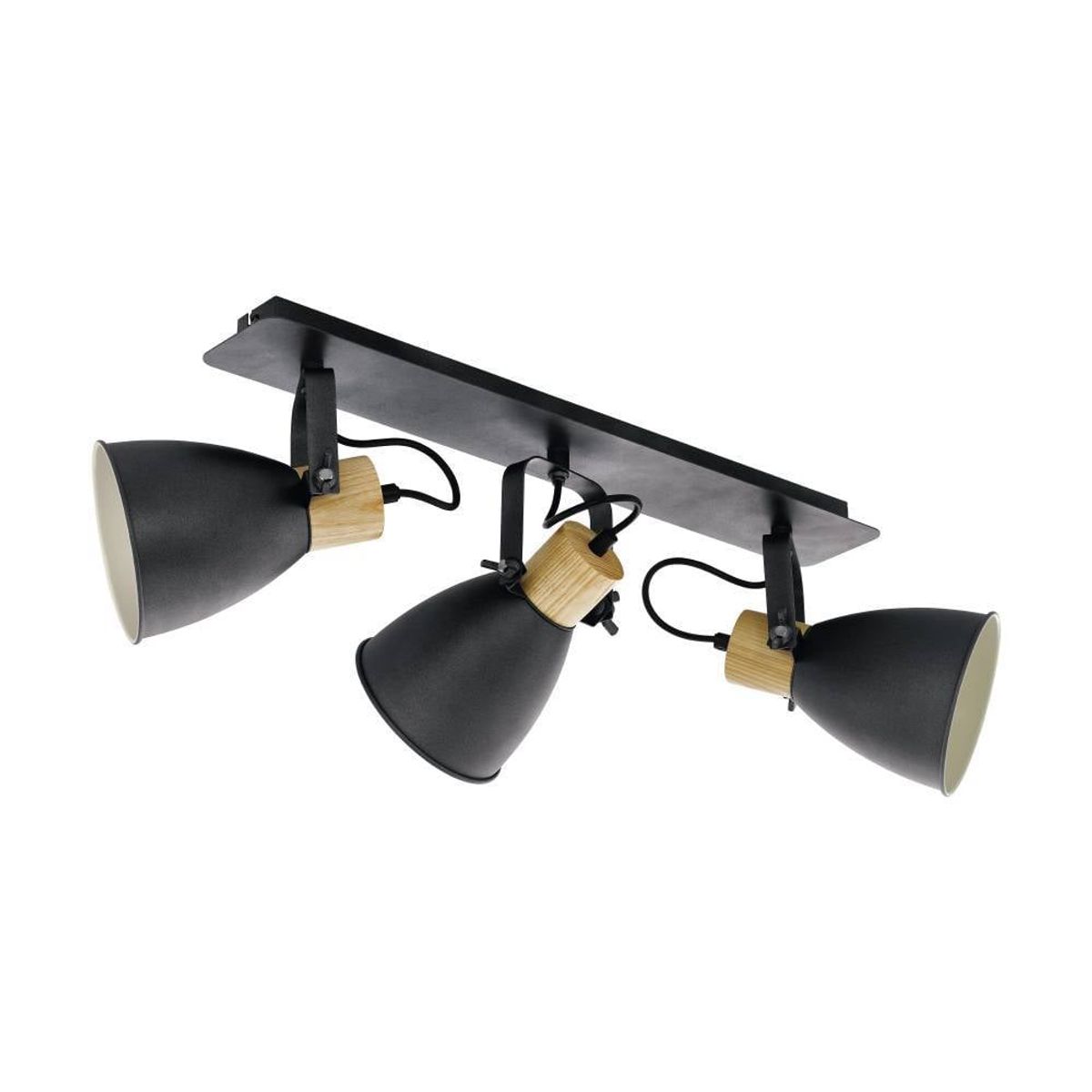 EGLO - Foco Sobrepuesto Coswarth Acero Madera L670 3x25w E27 Cod99076