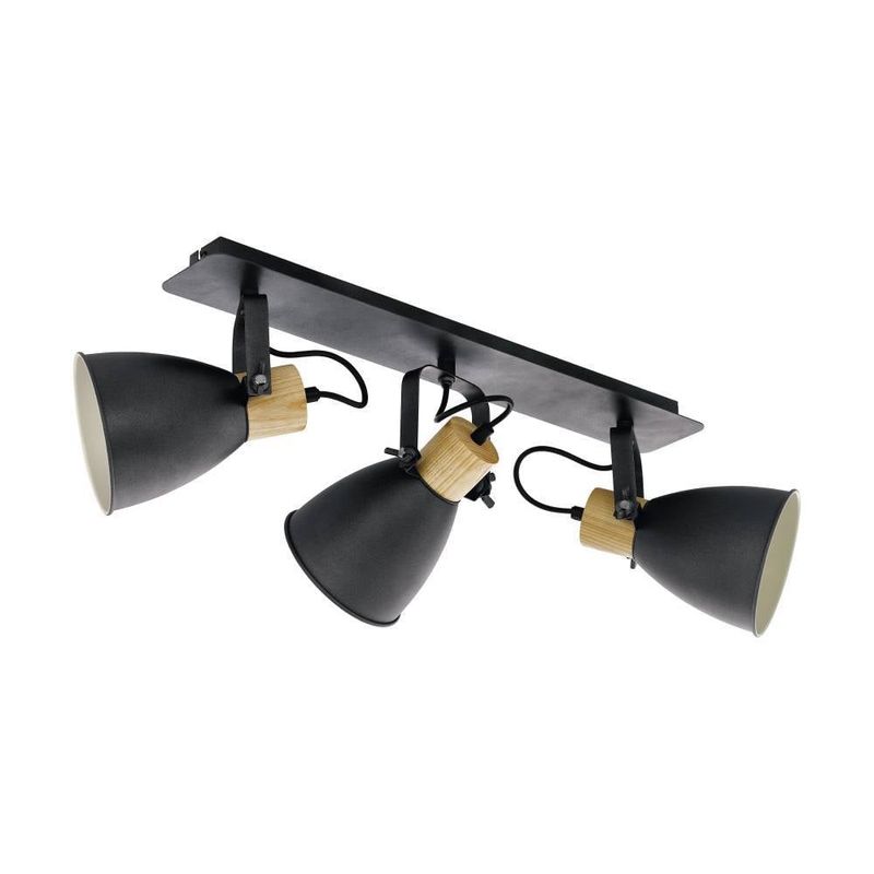 EGLO - Foco Sobrepuesto Coswarth Acero Madera L670 3x25w E27 Cod99076