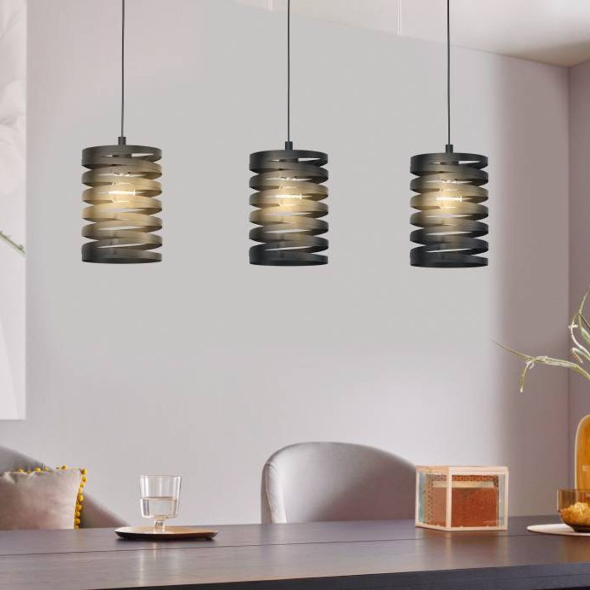 EGLO - Lámpara Colgante Cremella Negro E27 3X40w Cod99347