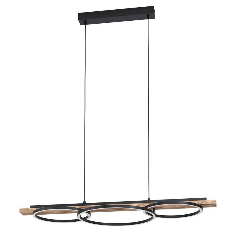 EGLO - Lámpara Colgante Led Boyal Negro Marrón Rústico 16W IP20 Cod99624