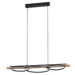 EGLO - Lámpara Colgante Led Boyal Negro Marrón Rústico 16W IP20 Cod99624