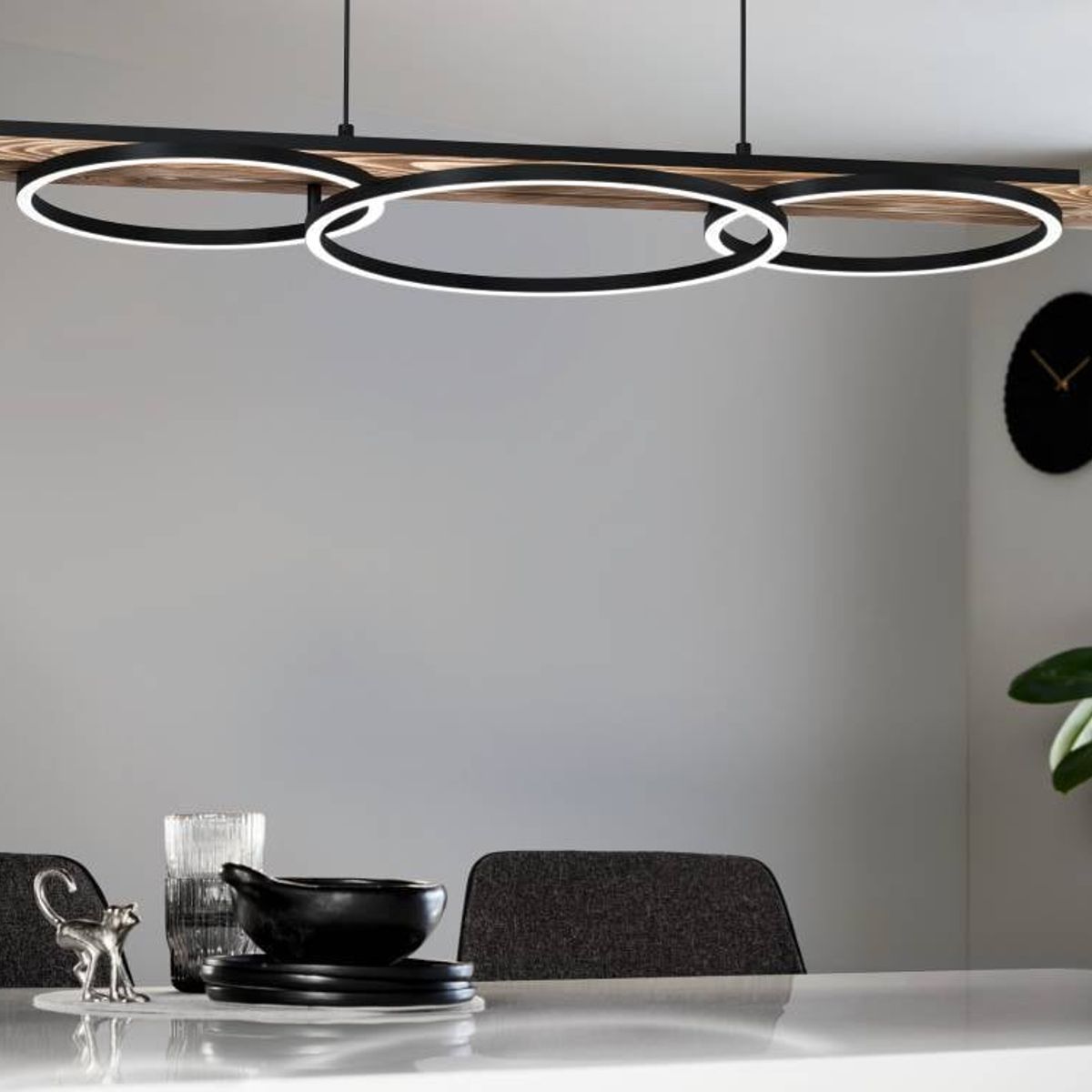 EGLO - Lámpara Colgante Led Boyal Negro Marrón Rústico 16W IP20 Cod99624