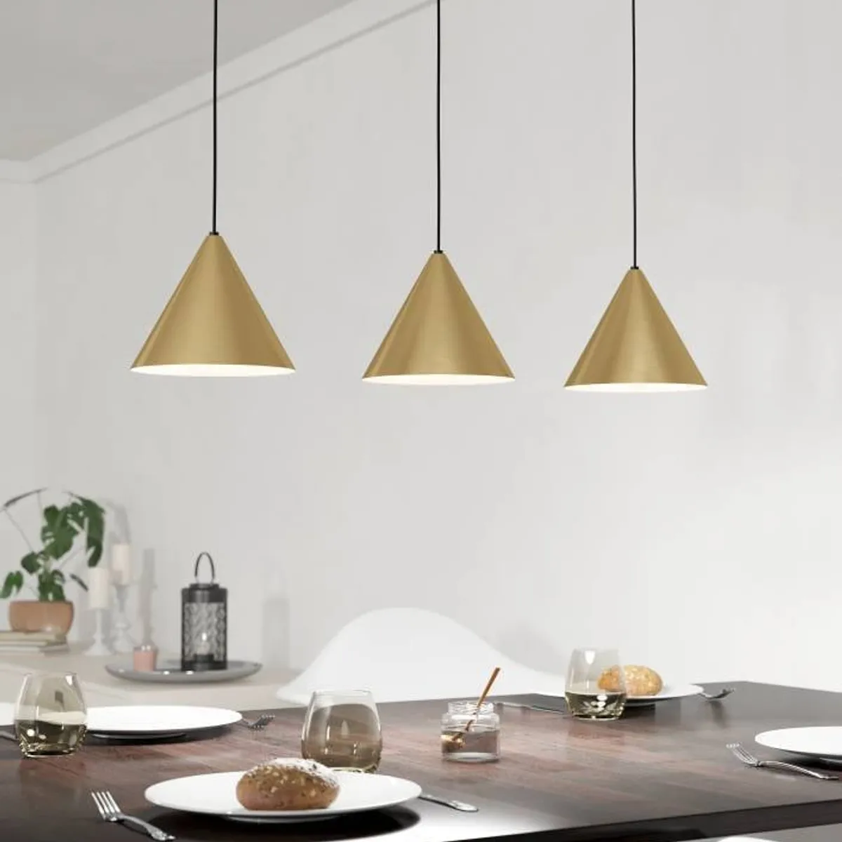 EGLO - Lámpara Colgante Narices Dorada 3X40W IP20 Cod99592