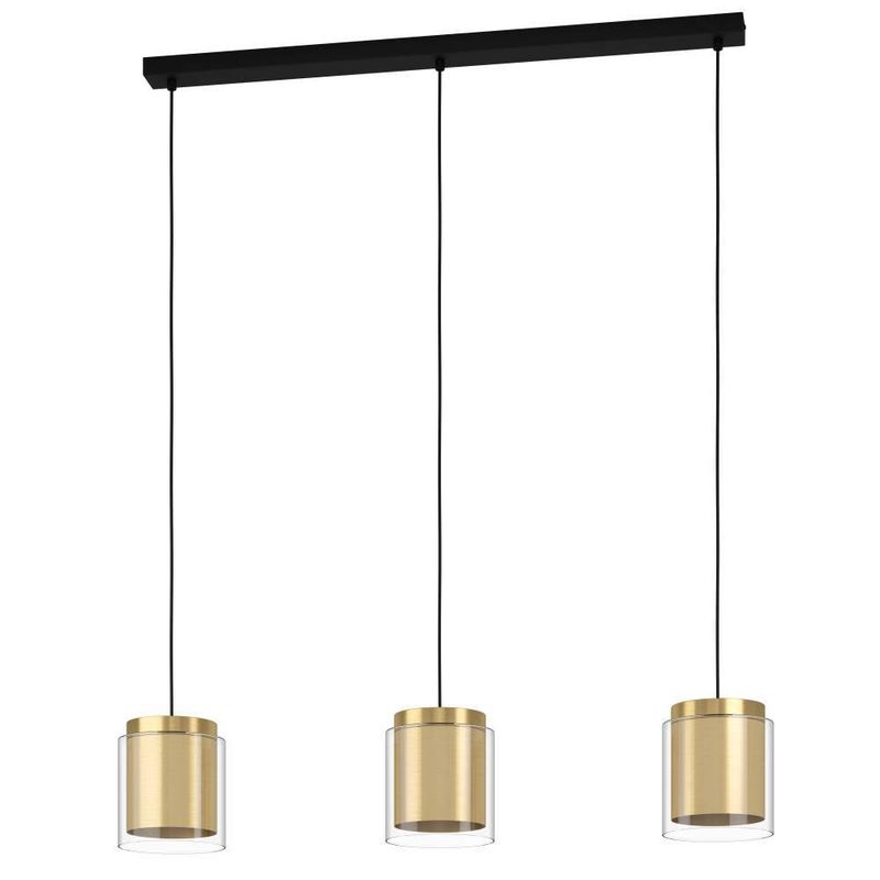 EGLO - Lámpara Colgante Lagunitas Negro Latón Oro E27 3X40W Cod99654