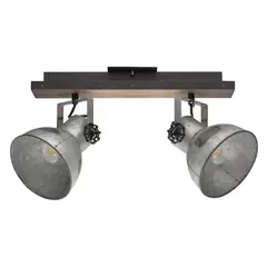 EGLO - Foco Sobrepuesto Barnstaple Madera Marrón L475 2x40W E27 Cod49649