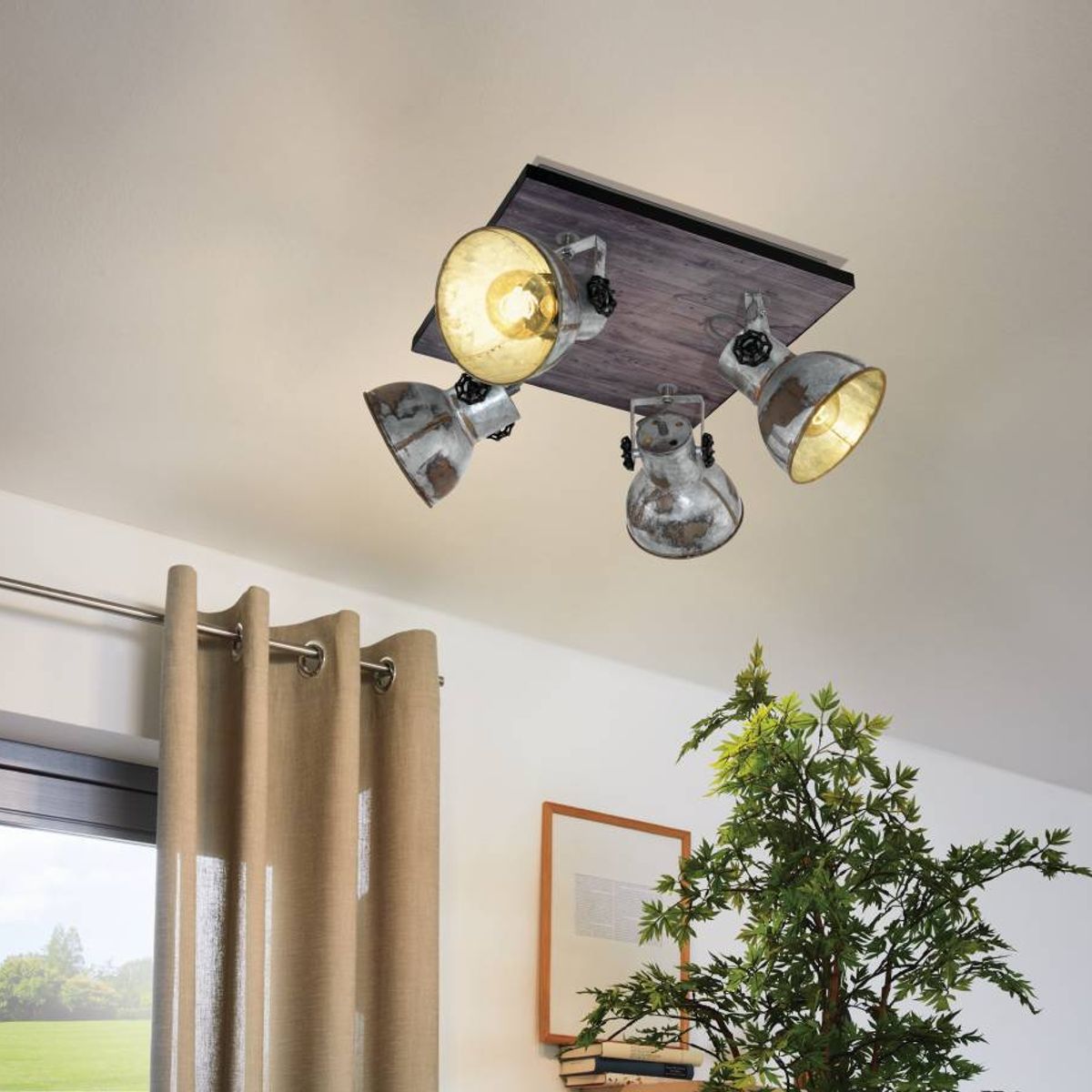 EGLO - Lampara Aplique Led Kob Barra Cocina 4X40W Plateado Cod49653