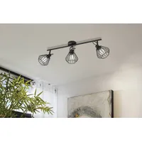 Foco Sobrepuesto Tabillano Acero Negro L775 3x40W E27 Cod98764