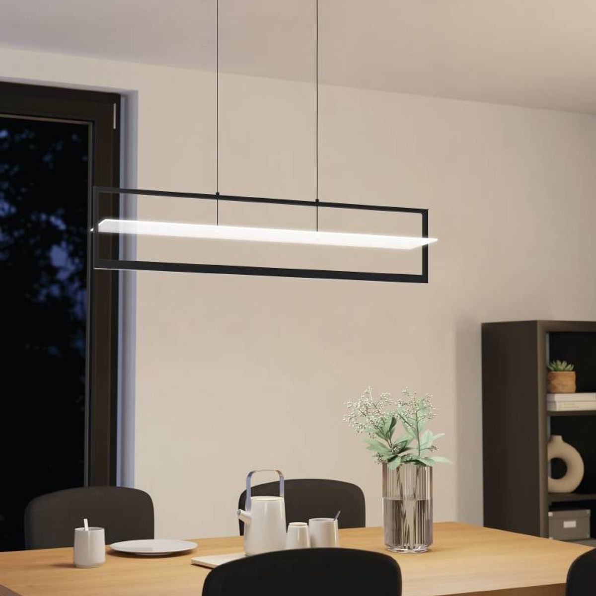 EGLO - Lámpara Colgante Farneta Negro 2X15W Led Incluida Cod390024