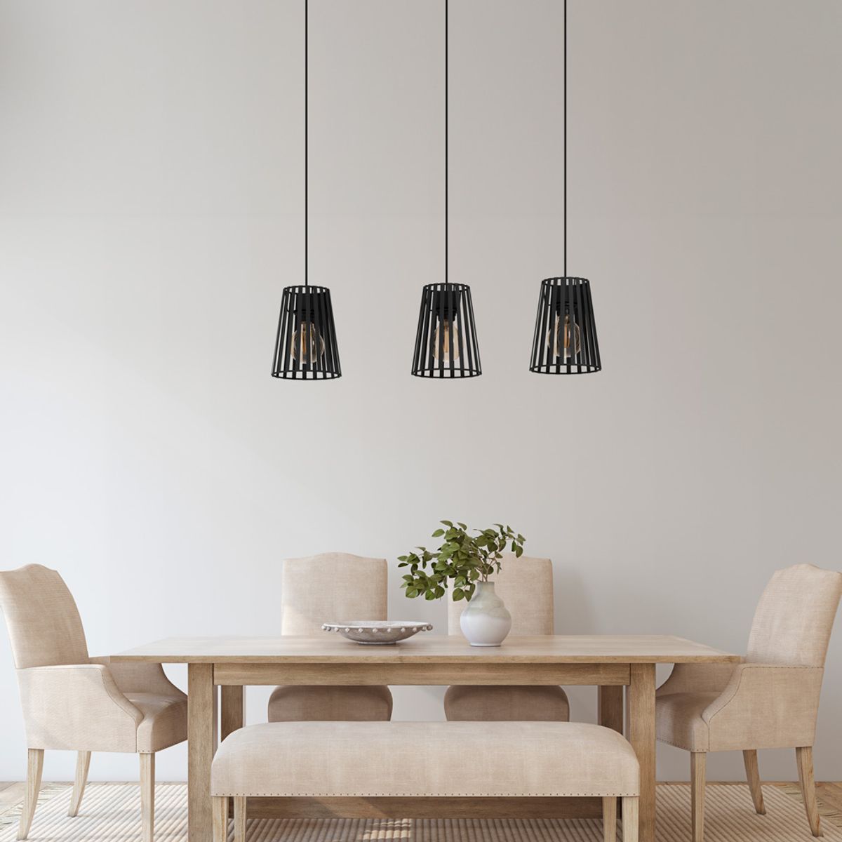 EGLO - Lámpara Colgante Bogota Negro E27 3X40W IP20 Cod390003