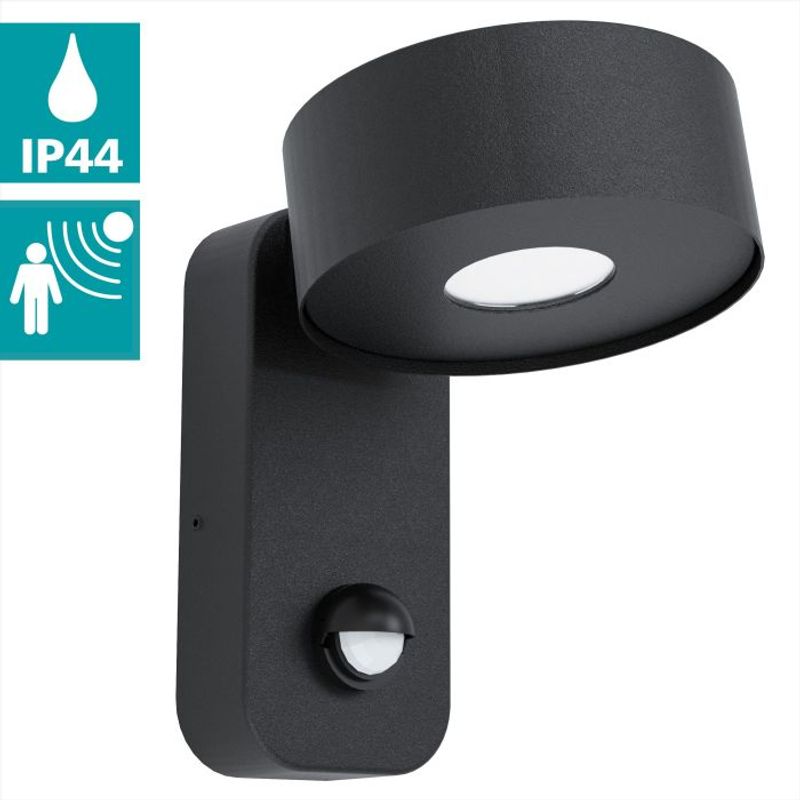 EGLO - Lámpara Apliqué Led Palosco Negro 98738