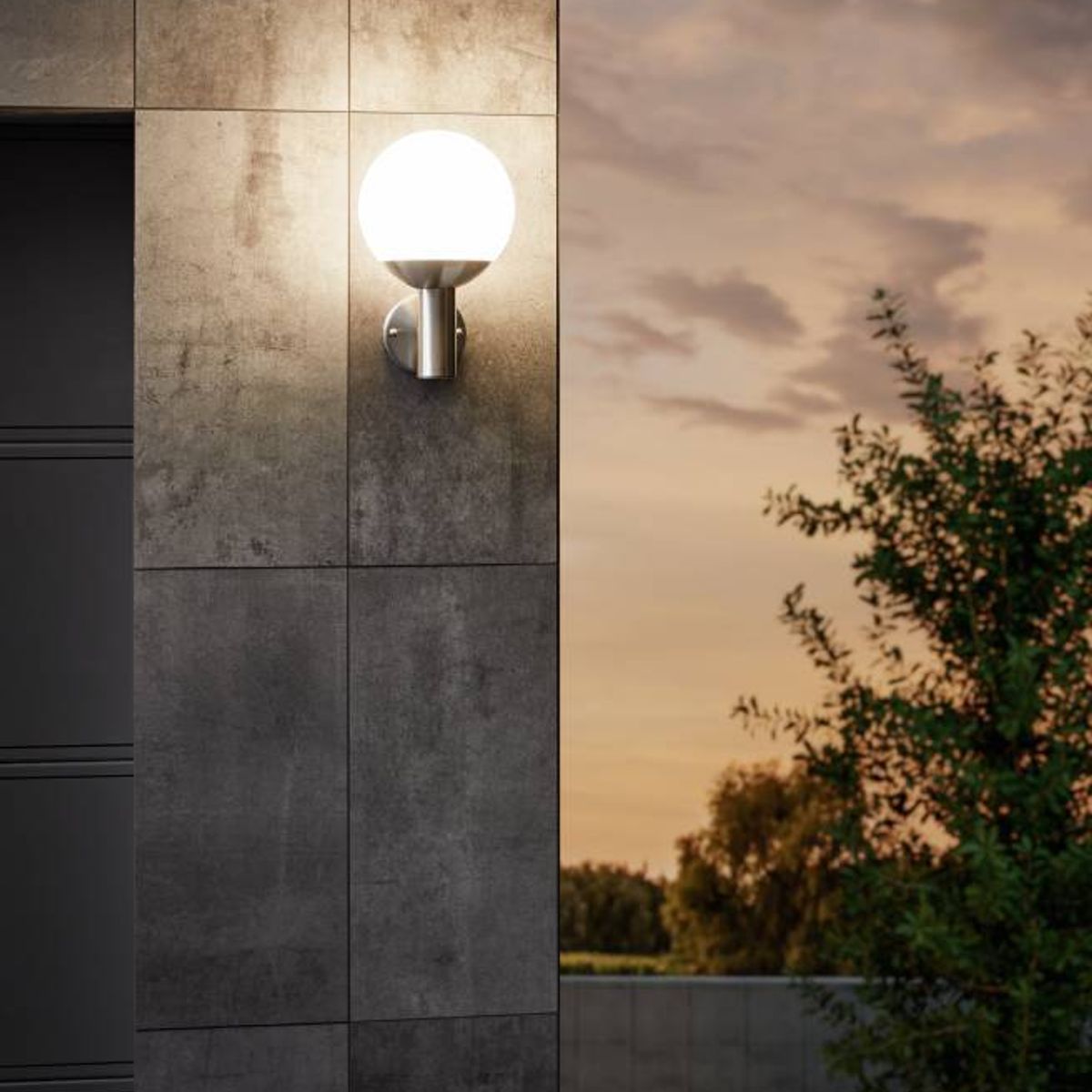 EGLO - Lámpara Apliqué Nisia Acero L200 H315 E27 incluida 9W IP44 Cod900265