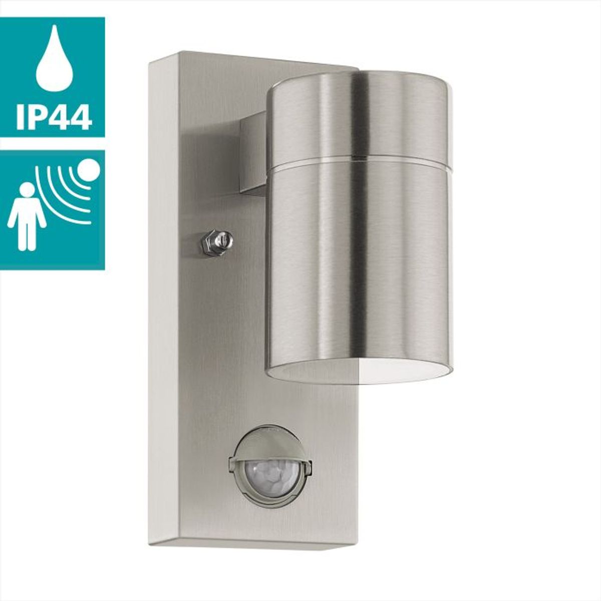 EGLO - Lámpara Apliqué Riga Acero Inoxidable GU10 1X3W IP44 Cod99569