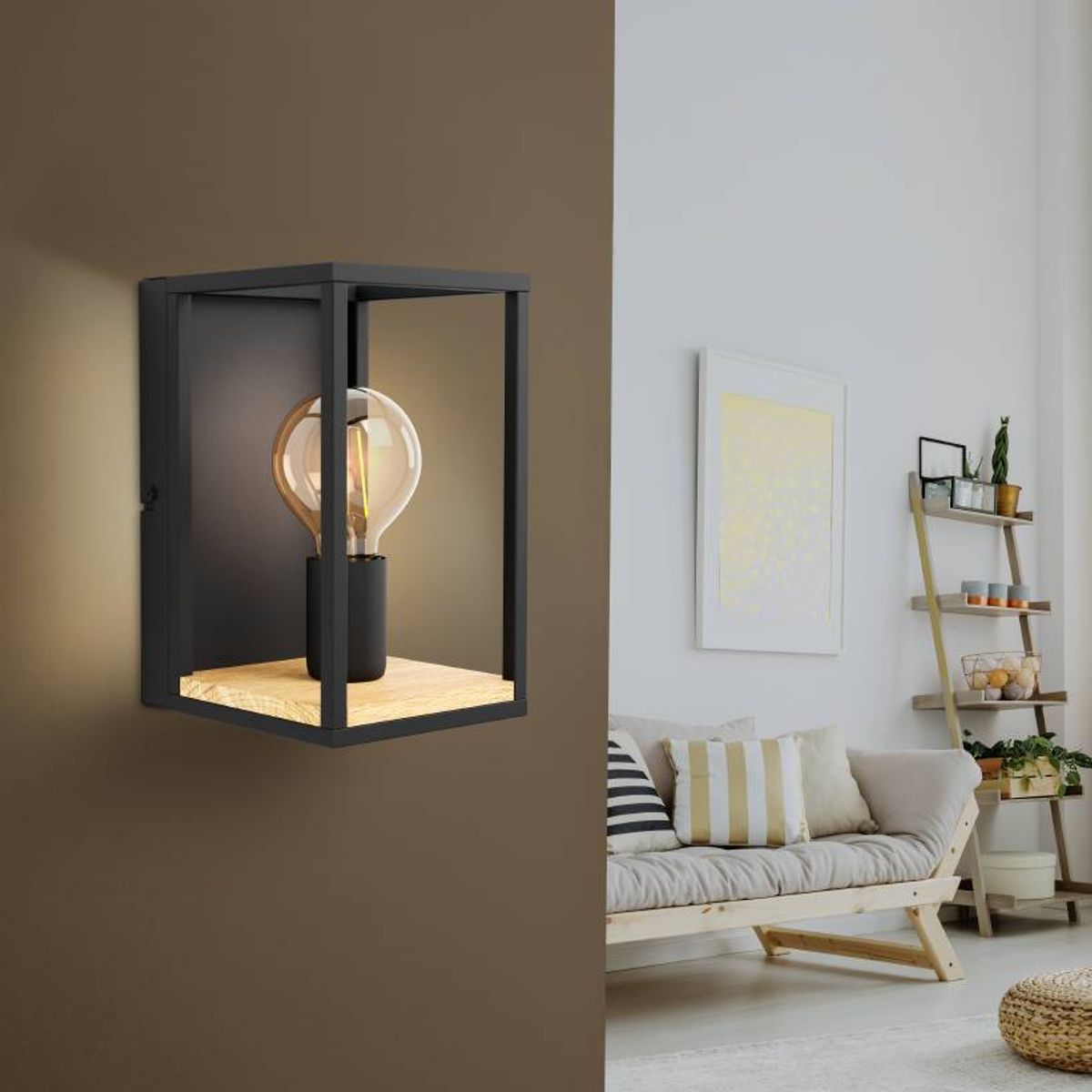 EGLO - Lámpara Apliqué Libertad Acero Marrón Oscuro E27 1X40W IP20 Cod99796