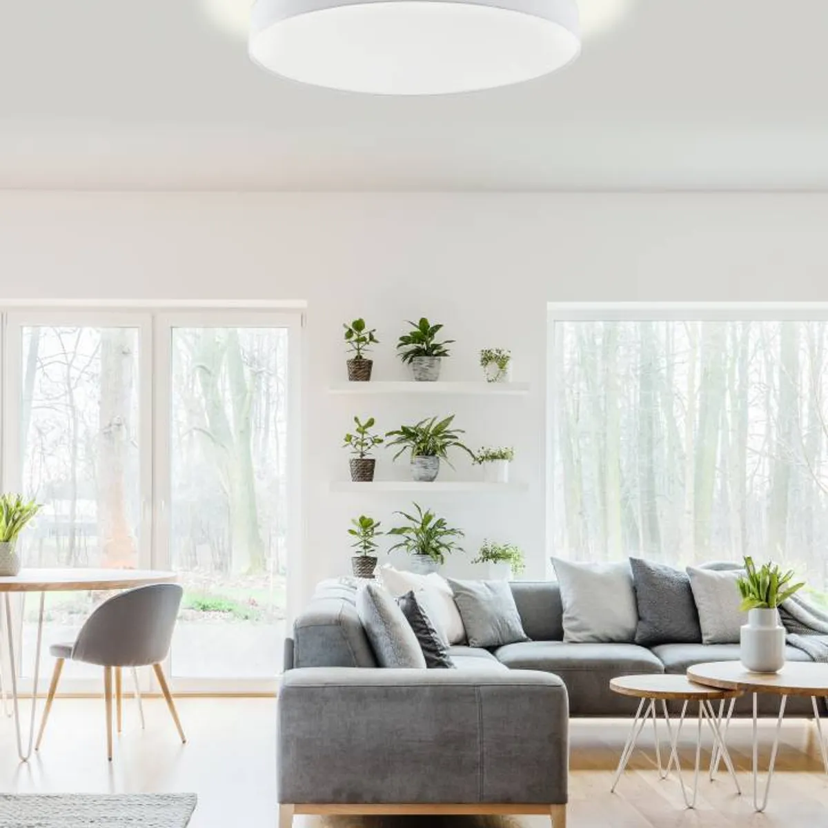 EGLO - Lámpara Techo Romao Acero Blanco DM980 Lc 80W 7800lm DIM Cod97786