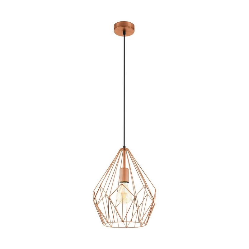 EGLO - Lámpara Colgante Carlton Acero Cobre E27 1X60W Cod49258