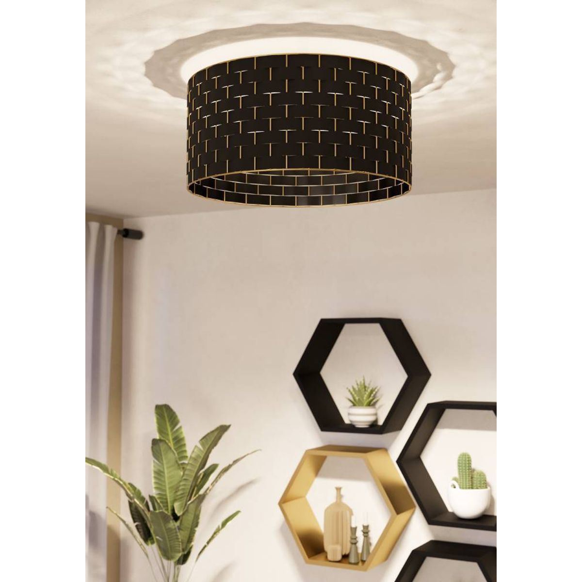 EGLO - Lámpara Techo Marasales Acero Negro E27 1X40W Cod99523