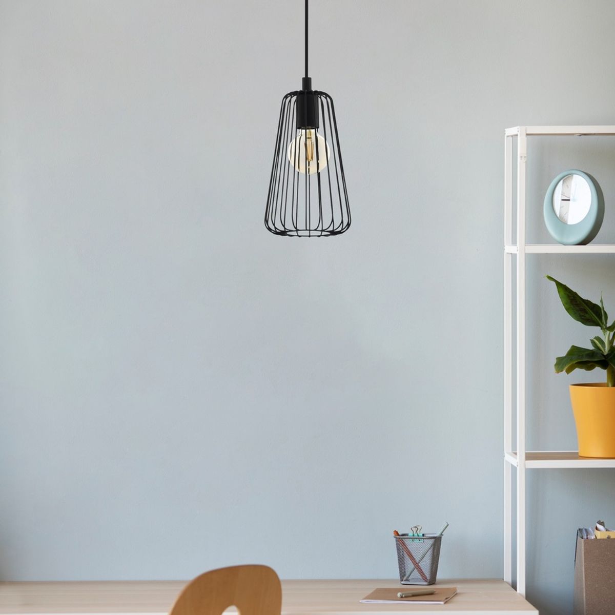 EGLO - Lámpara Colgante Austell Acero Negro 1x60w E27 Cod205102