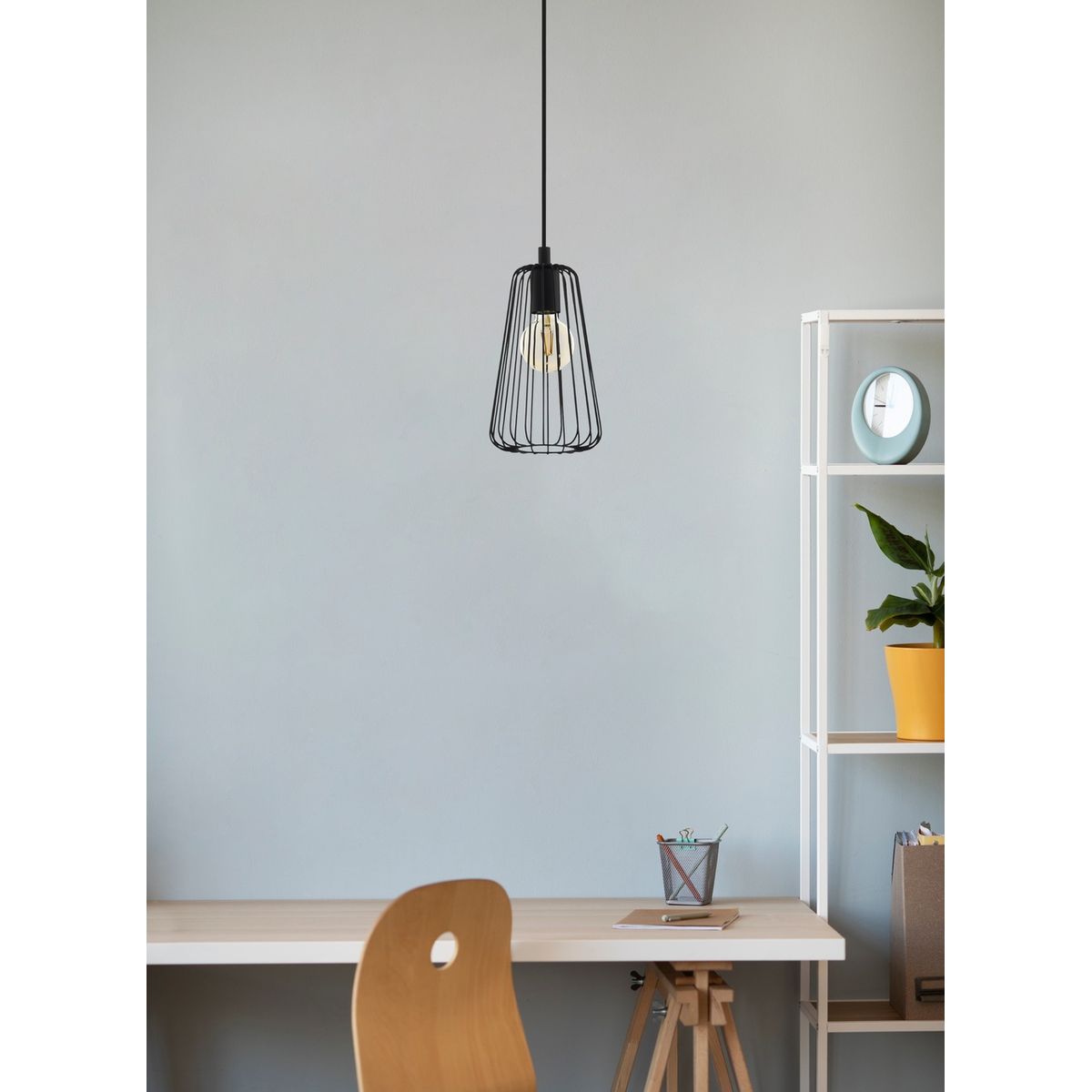 EGLO - Lámpara Colgante Austell Acero Negro 1x60w E27 Cod205102