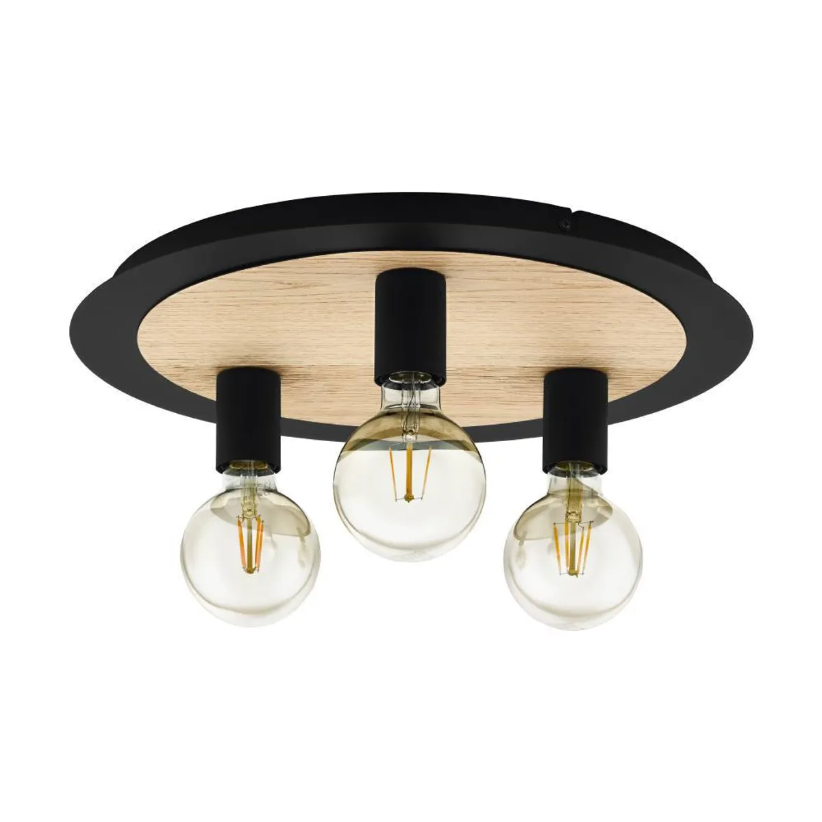 EGLO - Lámpara Techo E27 Passano 2 Marrón Oscuro 205091