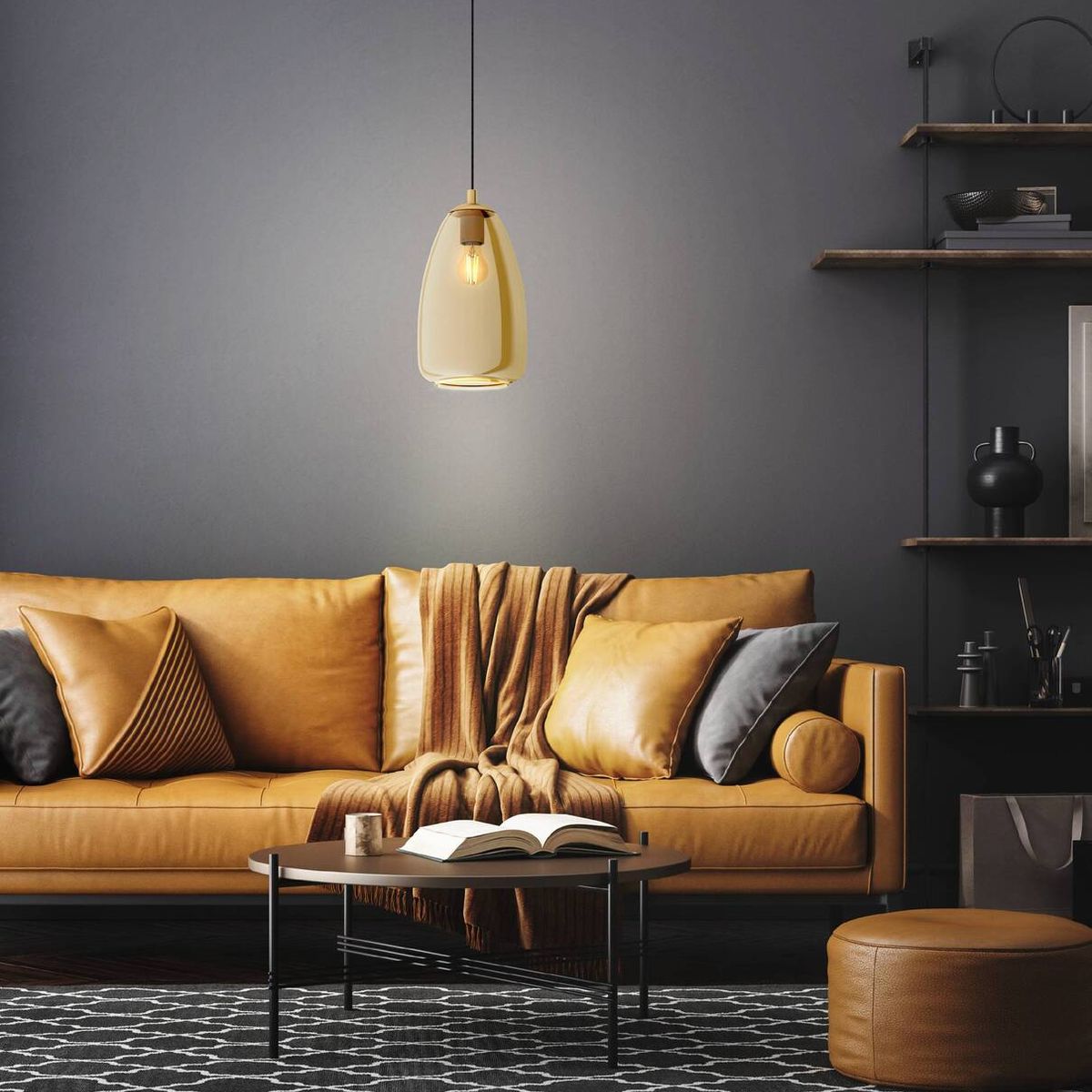 EGLO - Lámpara Colgante E27 Alobrase Latón Cepillado 98648