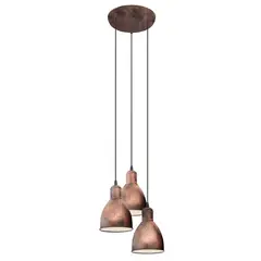 EGLO - Lámpara Colgante Priddy Acero 3X60W E27 Cod.49493