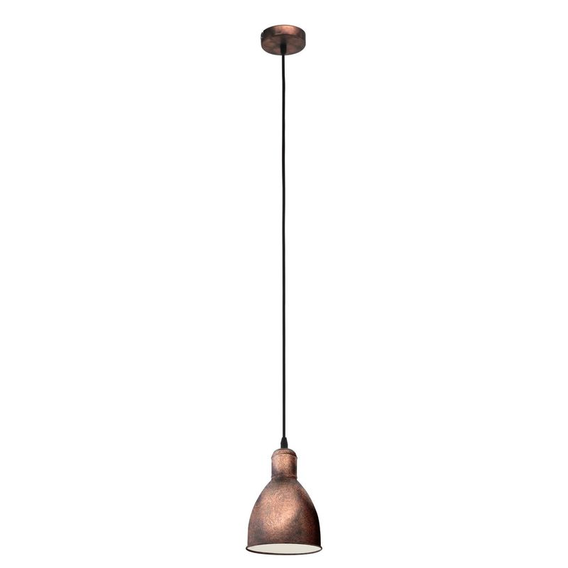 EGLO - Lámpara Colgante Priddy Acero Cobre Vintage DM155 1x60W E27 Cod49492