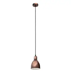 EGLO - Lámpara Colgante Priddy Acero Cobre Vintage DM155 1x60W E27 Cod49492