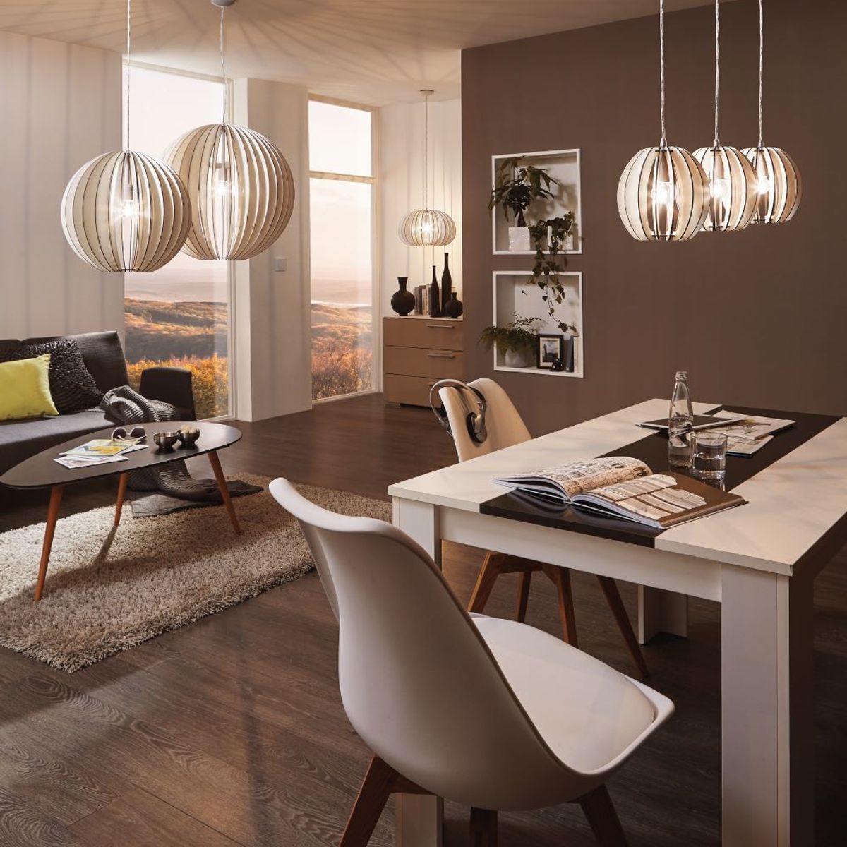 EGLO - Lámpara Colgante Cossano Madera Blanco DM450 1x60W E27 Cod94442