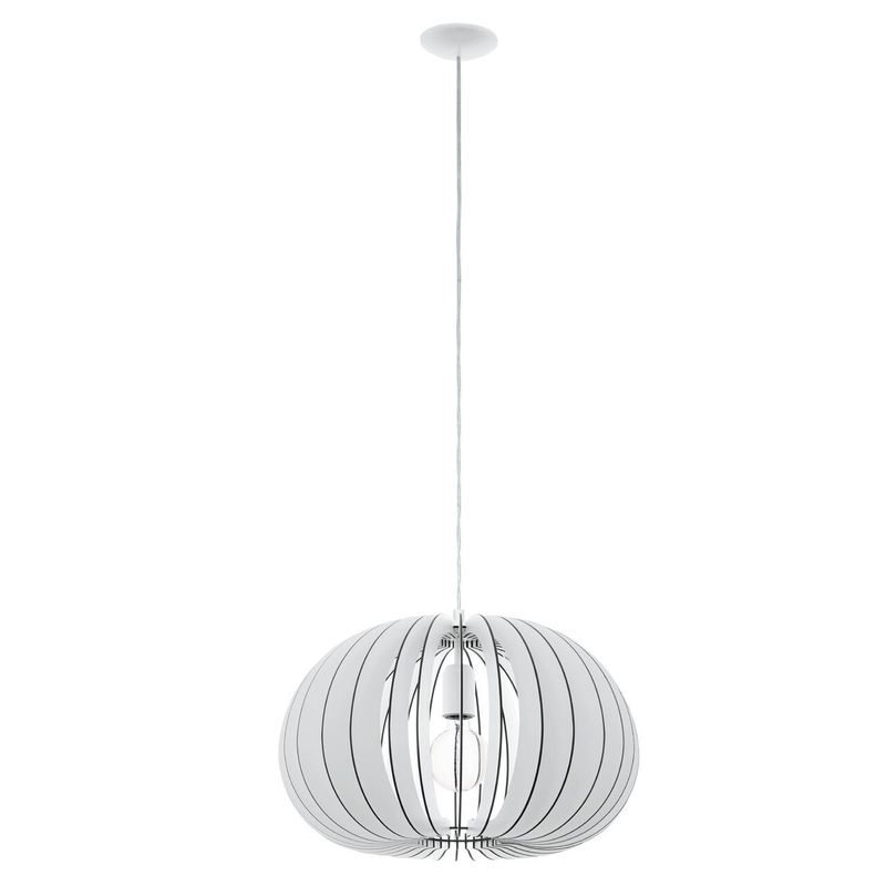 EGLO - Lámpara Colgante Cossano Madera Blanco DM450 1x60W E27 Cod94442