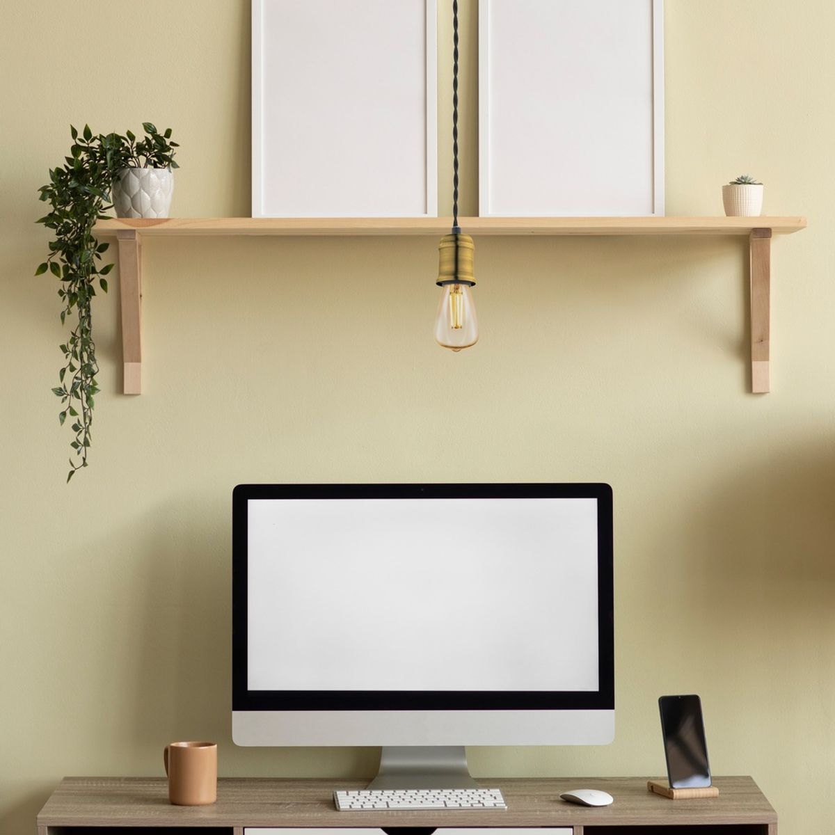 EGLO - Lámpara Colgante Yorth Oro Negro E27 1X60W Cod32537