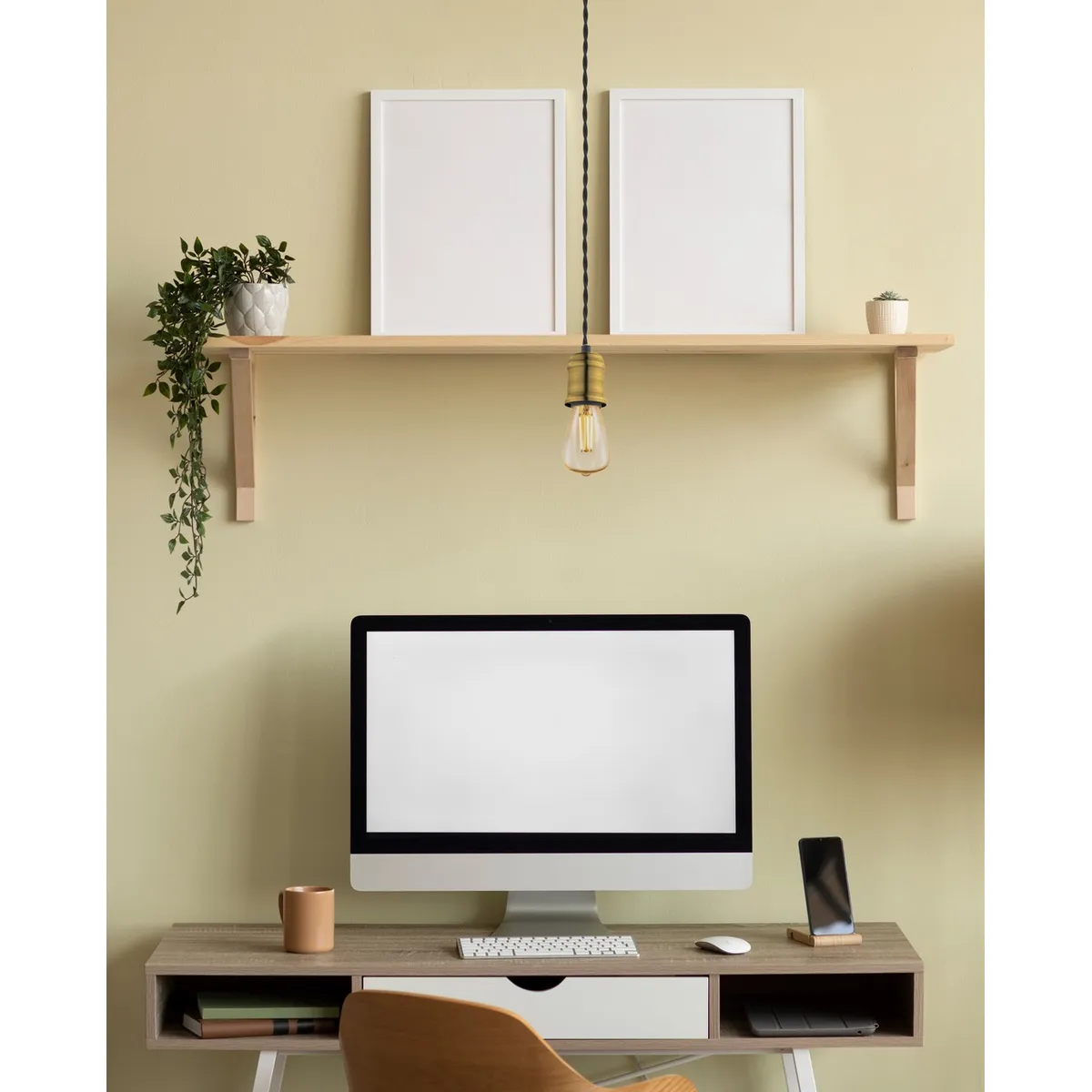 EGLO - Lámpara Colgante Yorth Oro Negro E27 1X60W Cod32537