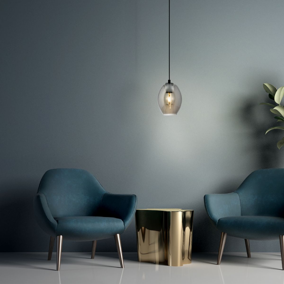 EGLO - Lámpara Colgante E27 Cadaques Negro 98582