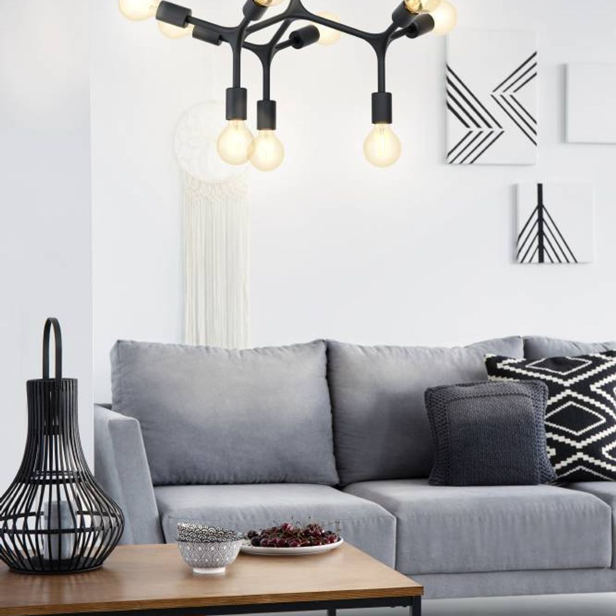 EGLO - Lámpara Colgante Bocadella Negro 9X60W E27 Cod98346