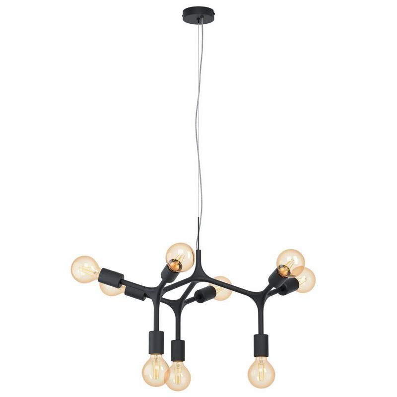 EGLO - Lámpara Colgante Bocadella Negro 9X60W E27 Cod98346