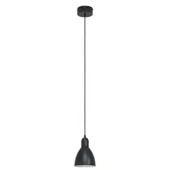 EGLO - Lámpara Colgante Priddy Acero Blanco H1100 DM155 E27 1x60W Cod49464