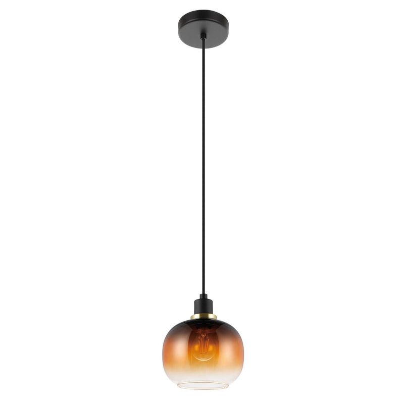 EGLO - Lámpara Colgante E27 Oilella Negro, Latón 99614