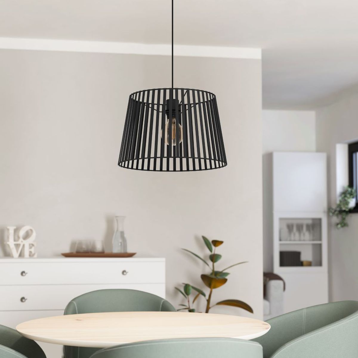 EGLO - Lámpara Colgante Bogota Negro E27 1X40W IP20 Cod390002