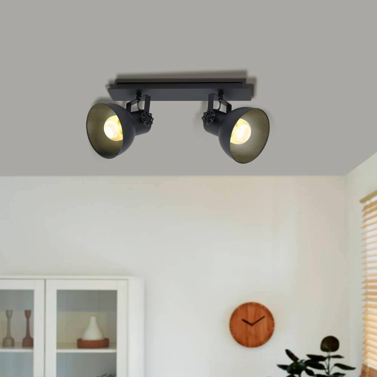 EGLO - Foco Sobrepuesto Barnstaple Acero Negro E27 Cod43432