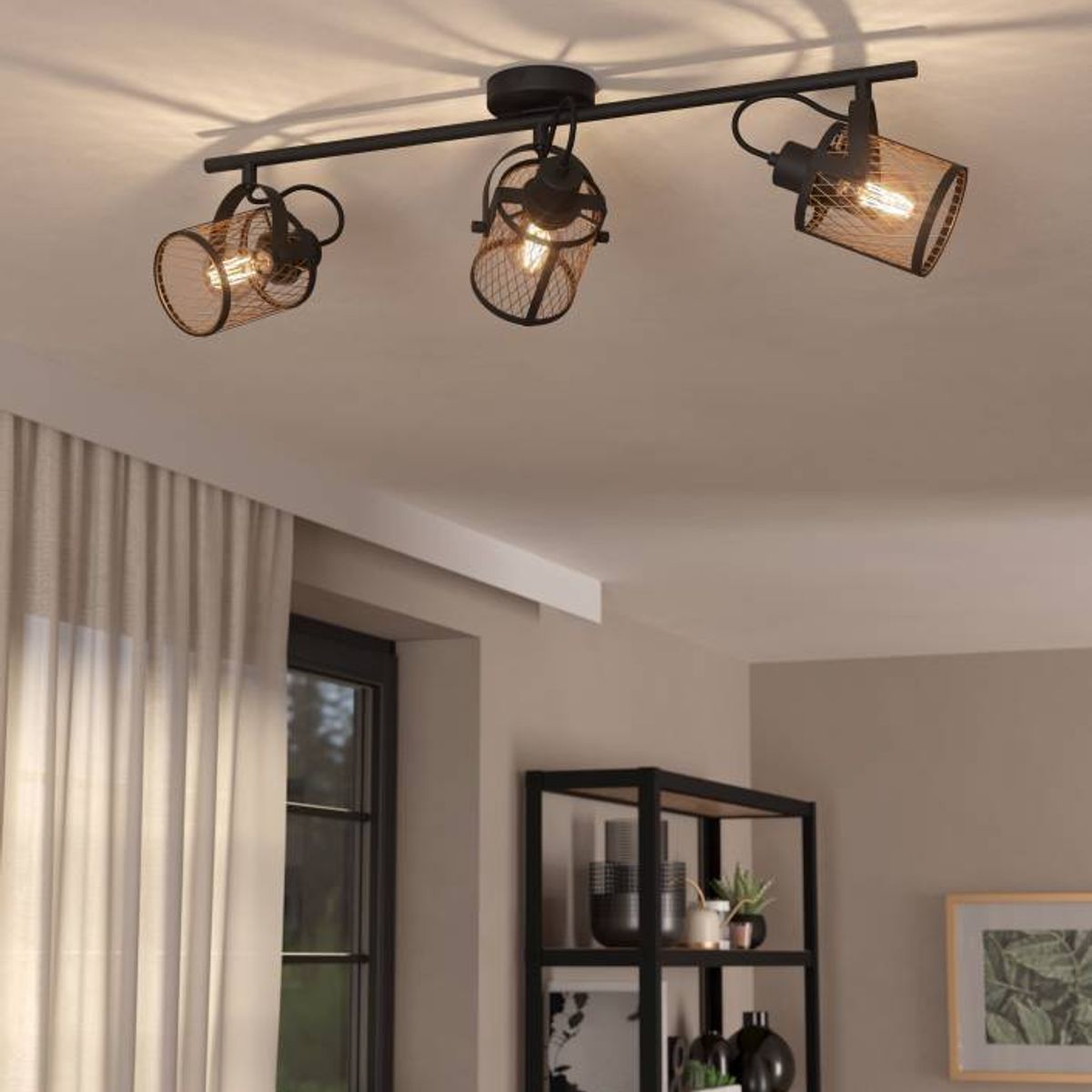 EGLO - Lámpara Foco Dellow Acero Negro L830 E27 3x40W IP20 Cod43533