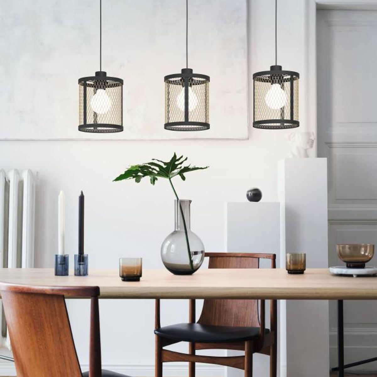 EGLO - Lámpara Colgante E27 Dellow Negro 43605