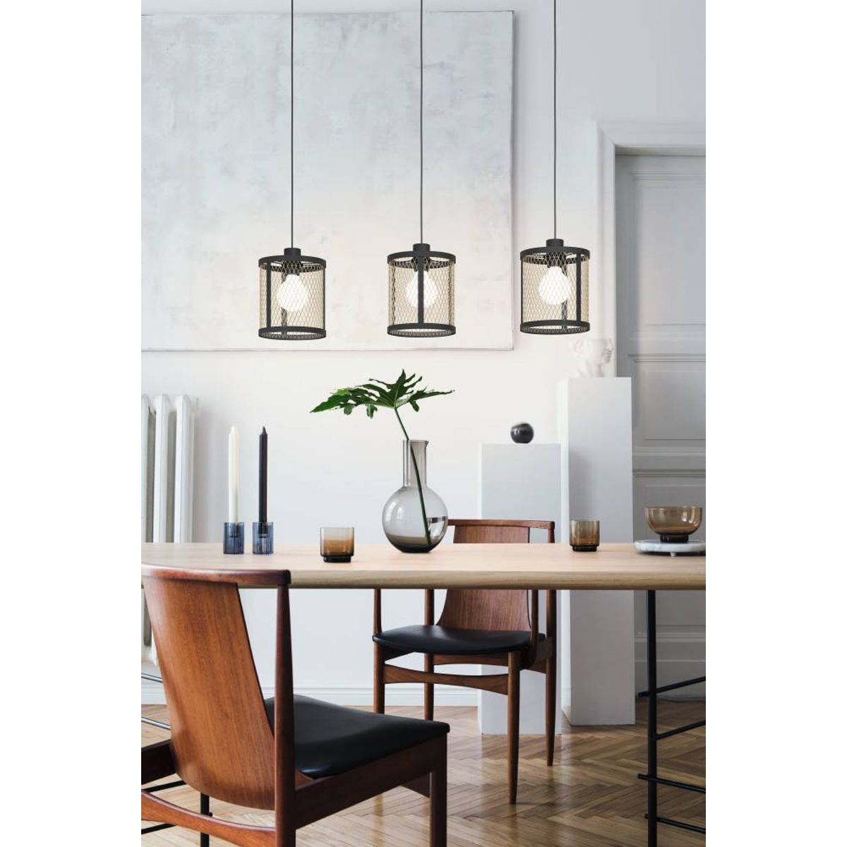 EGLO - Lámpara Colgante E27 Dellow Negro 43605