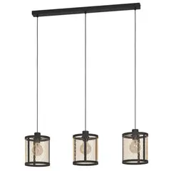 EGLO - Lámpara Colgante E27 Dellow Negro 43605