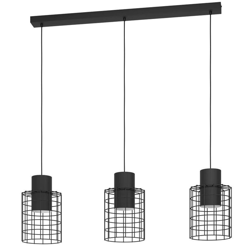 EGLO - Lámpara Colgante E27 Milligan Blanco Negro 43626