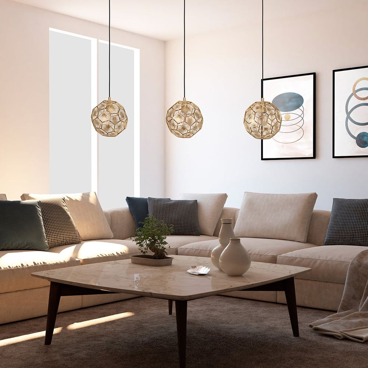 EGLO - Lámpara Colgante E27 Skoura Negro, Latón 39757