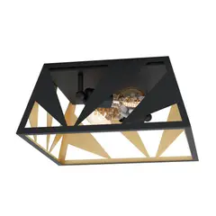 EGLO - Lámpara Techo E27 Tabloncito Oro Negro 39903