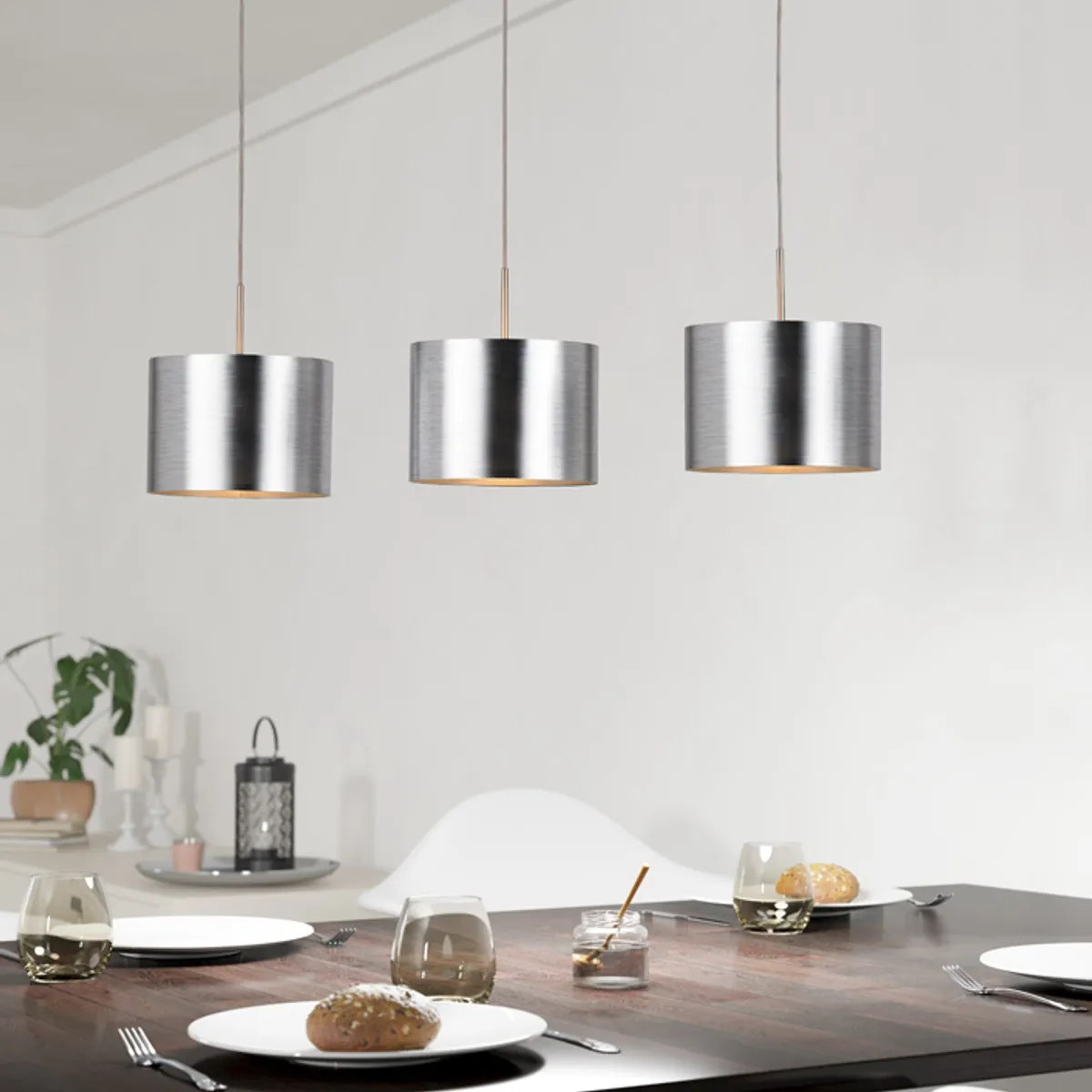 EGLO - Lámpara Colgante E27 Saganto Níquel Satinado 39353