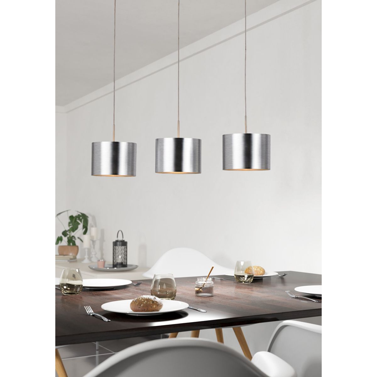 EGLO - Lámpara Colgante E27 Saganto Níquel Satinado 39353